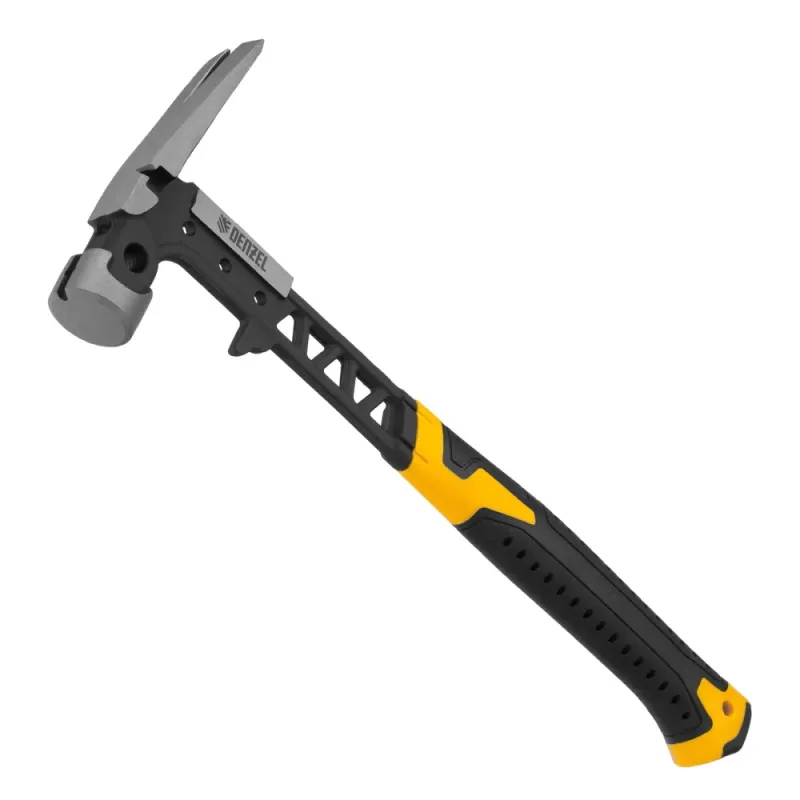 Молоток строительный, 450 г, цельнокованый,боек с магнитом, двухкомп. обрезин. рук-ка  Denzel