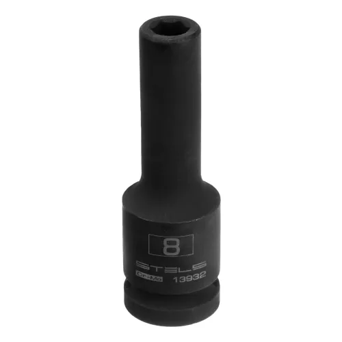 Головка ударная удлиненная шестигранная, 8 мм, 1/2", CrMo Stels