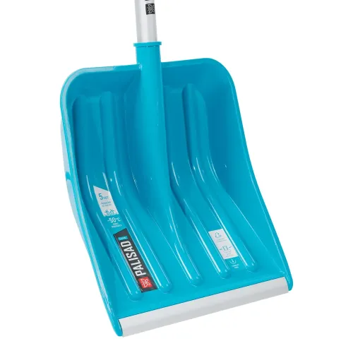 Лопата для уборки снега,полипропилен,350х405х1300мм,алюминиевый черенок,ПВХ накладка, LUXE Palisad