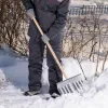 Лопата для уборки снега алюминиевая, 430 х 370 х 1350 мм, деревянный черенок, Сибртех