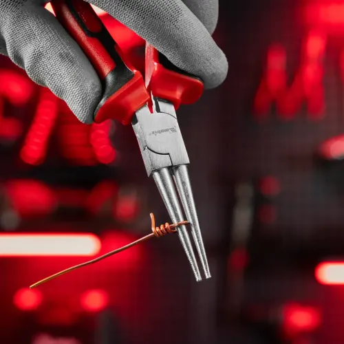 Круглогубцы NICKEL, 160 мм, никелированные, двухкомпонентные рукоятки Matrix