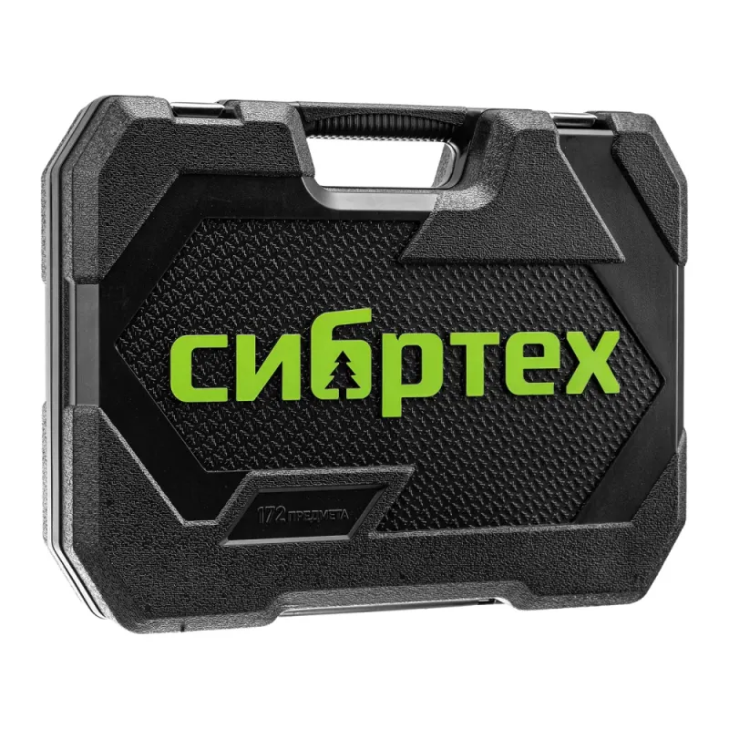 Набор инструментов, 1/2", 3/8", 1/4", пластиковый кейс 172 предм. Сибртех