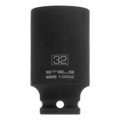 Головка ударная удлиненная шестигранная, 32 мм, 1/2", CrMo Stels