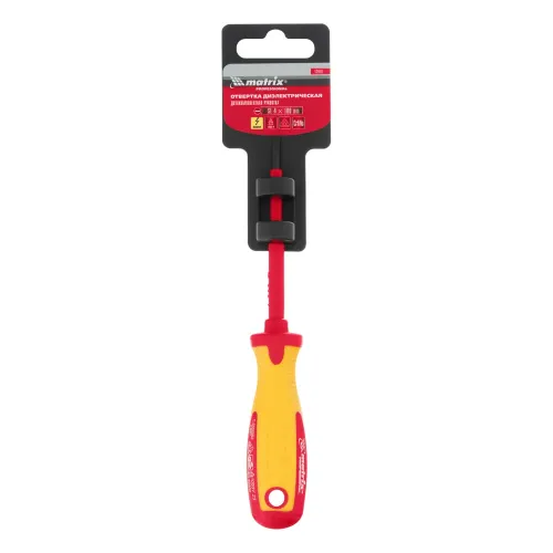 Отвертка Insulated до 1000 В, SL4,0x100 мм, CrMo, 2крукоятка Matrix