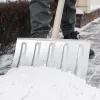 Лопата для уборки снега стальная оцинкованная, 420х370х1370 мм, деревянный черенок, Сибртех