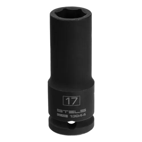 Головка ударная удлиненная шестигранная, 17 мм, 1/2", CrMo Stels