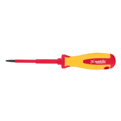 Отвертка Insulated до 1000 В, SL4,0x100 мм, CrMo, 2крукоятка Matrix