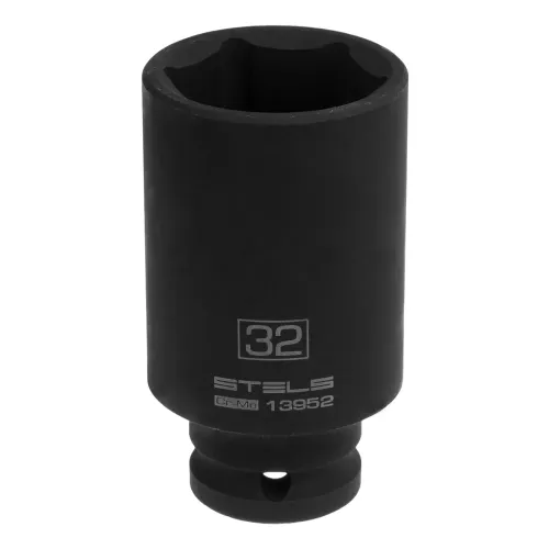 Головка ударная удлиненная шестигранная, 32 мм, 1/2", CrMo Stels