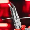 Длинногубцы NICKEL, 200 мм, изогнутые никелированные, двухкомпонентные рукоятки Matrix