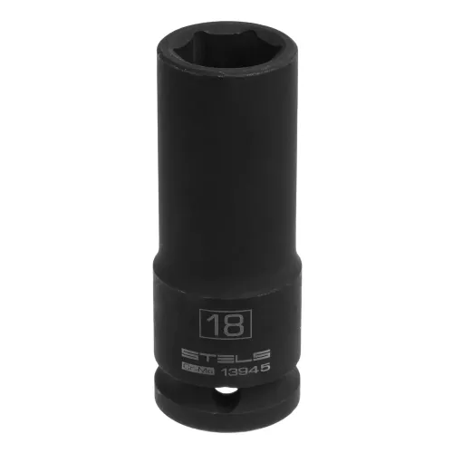 Головка ударная удлиненная шестигранная, 18 мм, 1/2", CrMo Stels