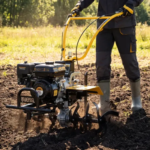 Мотоблок DPT-370X, 7 л.с, дисковое сцепление, ширина 90 см, глубина 35 см, фрез 3 х 4, ВОМ, передачи 3В/1Н Denzel