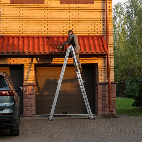 Лестница шарнирная алюминиевая, 4х5, Россия Сибртех