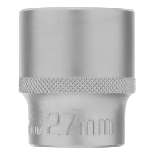 Головка торцевая, 27 мм, 6-гранная, CrV, под квадрат 1/2", Stels