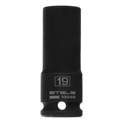 Головка ударная удлиненная шестигранная, 19 мм, 1/2", CrMo Stels
