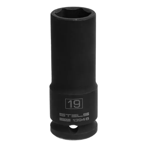 Головка ударная удлиненная шестигранная, 19 мм, 1/2", CrMo Stels