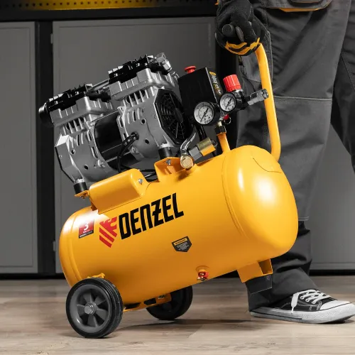 Компрессор DLS950/24 безмаслянный малошумный 950 Вт, 165 л/мин,ресивер 24 л Denzel