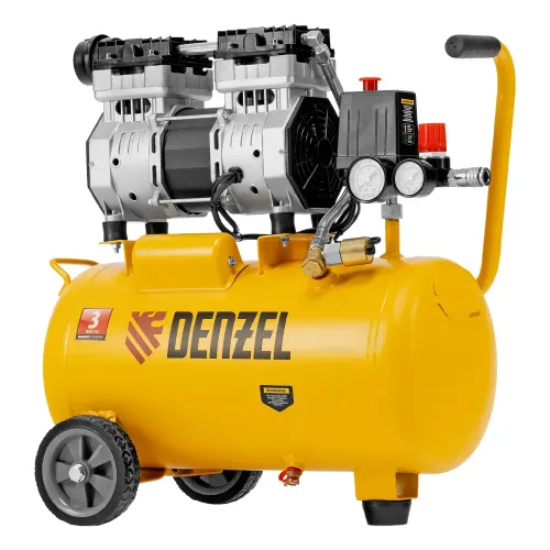Компрессор DLS950/24 безмаслянный малошумный 950 Вт, 165 л/мин,ресивер 24 л Denzel