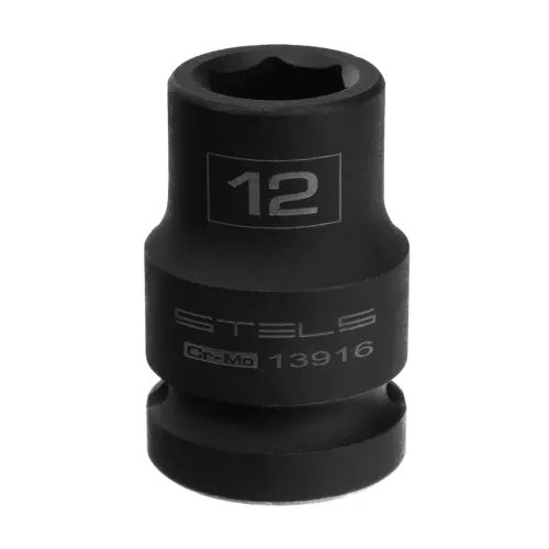 Головка ударная шестигранная, 12 мм, 1/2", CrMo Stels