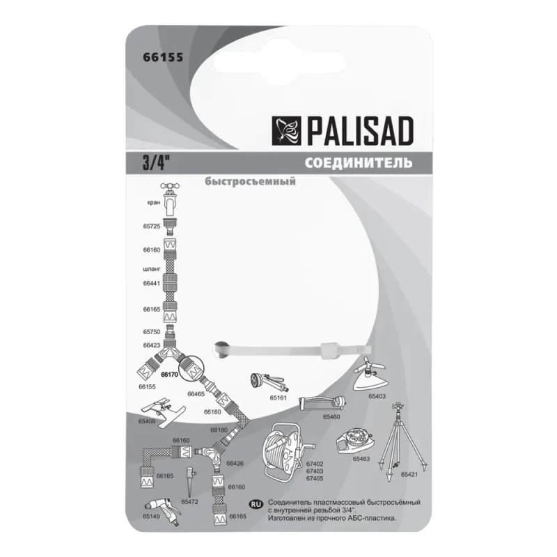 Соединитель пластмассовый быстросъемный, внутренняя резьба 3/4" Palisad