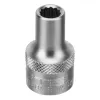 Головка торцевая, 8 мм, 12-гранная, CrV, под квадрат 1/2", хромированная Stels