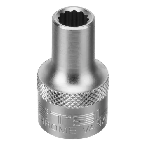 Головка торцевая, 8 мм, 12-гранная, CrV, под квадрат 1/2", хромированная Stels