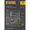 Набор инструментов, 1/2", 1/4", 3/8", CrV, S2, пластиковый кейс, 216 предметов Denzel