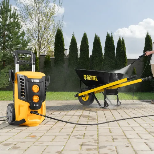 Мойка высокого давления R-180, 2200 Вт, 180 бар, 380 л/ч, колесная Denzel