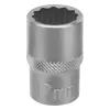 Головка торцевая, 17 мм, 12-гранная, CrV, под квадрат 1/2", хромированная Stels