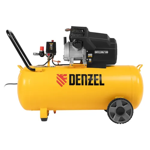 Компрессор воздушный DKV2200/100,Х-PRO 2.2 кВт, 400 л/мин, 100л Denzel