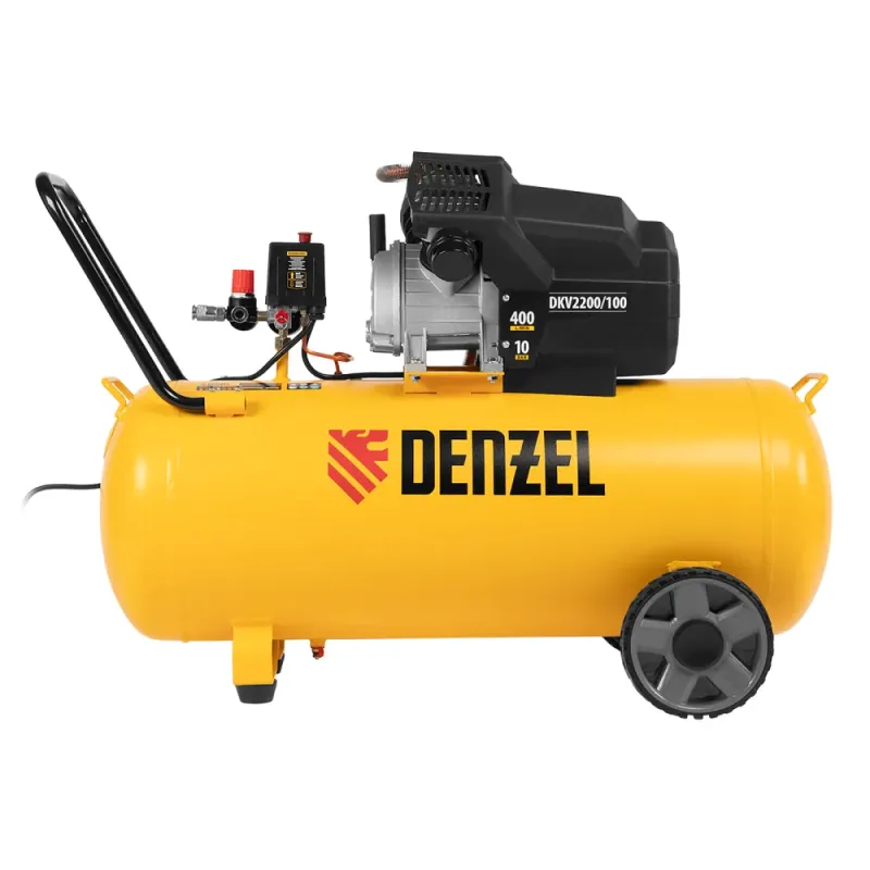 Компрессор воздушный DKV2200/100,Х-PRO 2.2 кВт, 400 л/мин, 100л Denzel