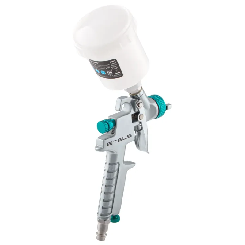 Краскораспылитель AG 810 HVLP, гравитационный, сопло 0,8 мм и 1 мм Stels