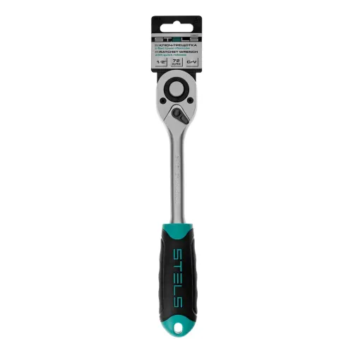 Ключ-трещотка 1/2", 72 зуба, с быстрым сбросом, CrV Stels