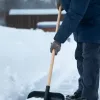 Лопата для уборки снега пластиковая, 360 х 405 х 1550 мм, деревянный черенок 1 сорт, Россия, Сибртех