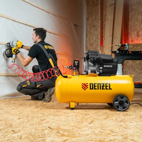 Компрессор воздушный DKV2200/100,Х-PRO 2.2 кВт, 400 л/мин, 100л Denzel