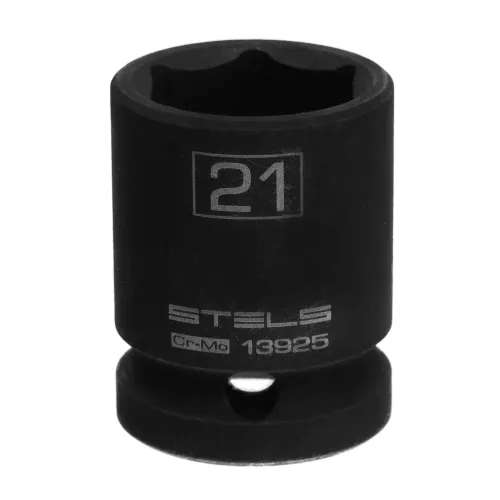 Головка ударная шестигранная, 21 мм, 1/2", CrMo Stels