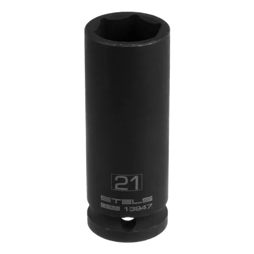 Головка ударная удлиненная шестигранная, 21 мм, 1/2", CrMo Stels
