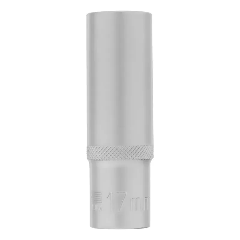 Головка торцевая удлиненная, 17 мм, 6-гранная, CrV, под квадрат 1/2", Stels