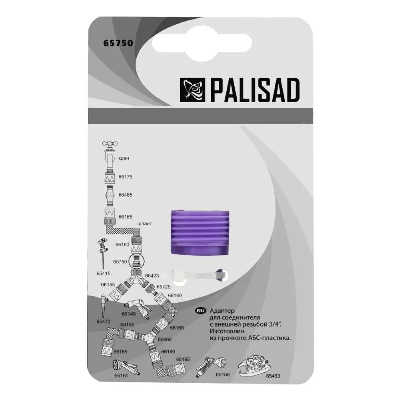 Адаптер пластмассовый, 3/4", внешняя резьба Palisad