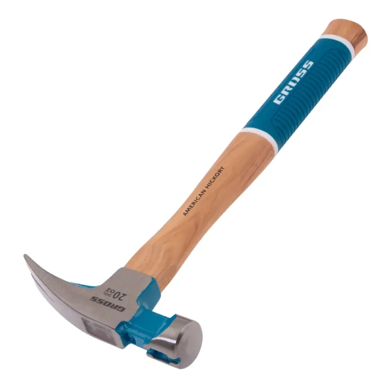 Молоток-гвоздодер,560 г, угол 75, магнит, обрезиненная рукоятка AMERICAN HICKORY  GROSS