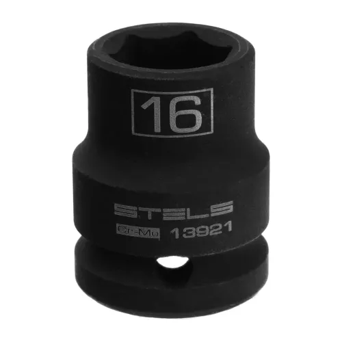 Головка ударная шестигранная, 16 мм, 1/2", CrMo Stels