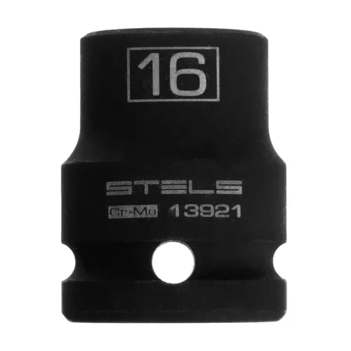 Головка ударная шестигранная, 16 мм, 1/2", CrMo Stels