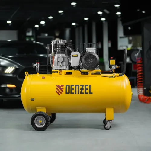 Компрессор воздушный рем. привод BCI3000-T/200, 3,0 кВт, 200 литров, 530 л/мин Denzel