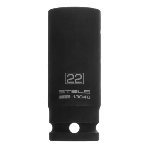 Головка ударная удлиненная шестигранная, 22 мм, 1/2", CrMo Stels