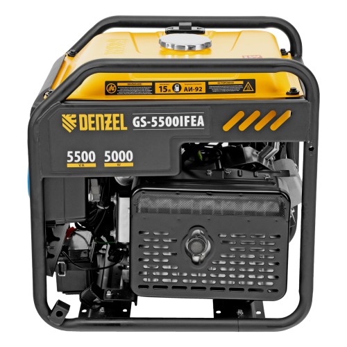 Генератор инверторный GS-5500iFEA, 5,5 кВт, 230 В, открытый корпус, электростартер, ATS DENZEL