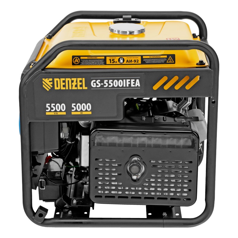 Генератор инверторный GS-5500iFEA, 5,5 кВт, 230 В, открытый корпус, электростартер, ATS DENZEL